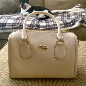 Coach Mini Satchel Purse/Bag Ivory/off-white/Eggshell mini/Bennett